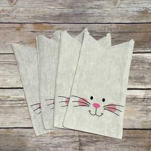 Easter Bunny Woven Cotton Goodie Bags (4 Pack)